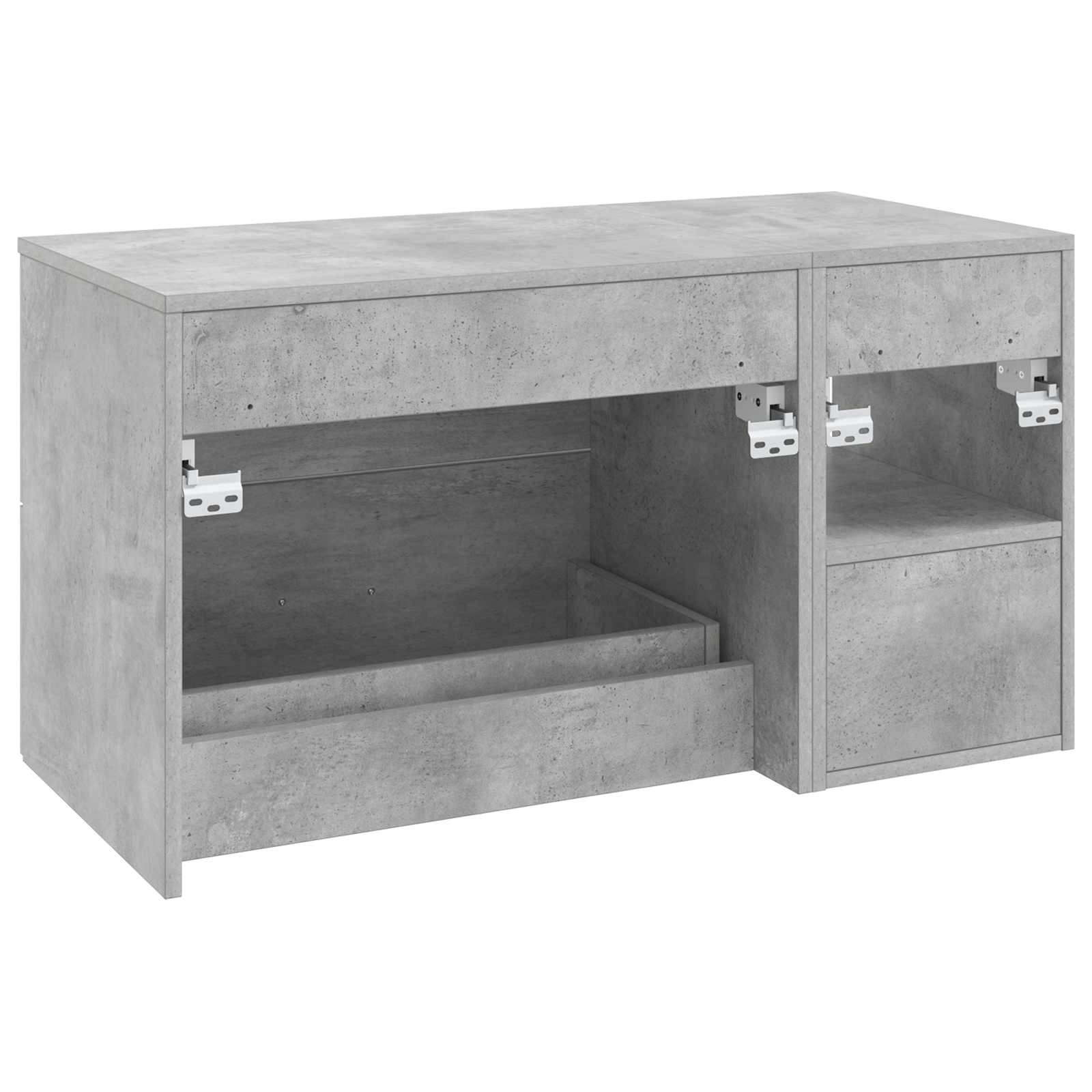 Badezimmermöbel-Set 2 pcs Betongrau Holzwerkstoff