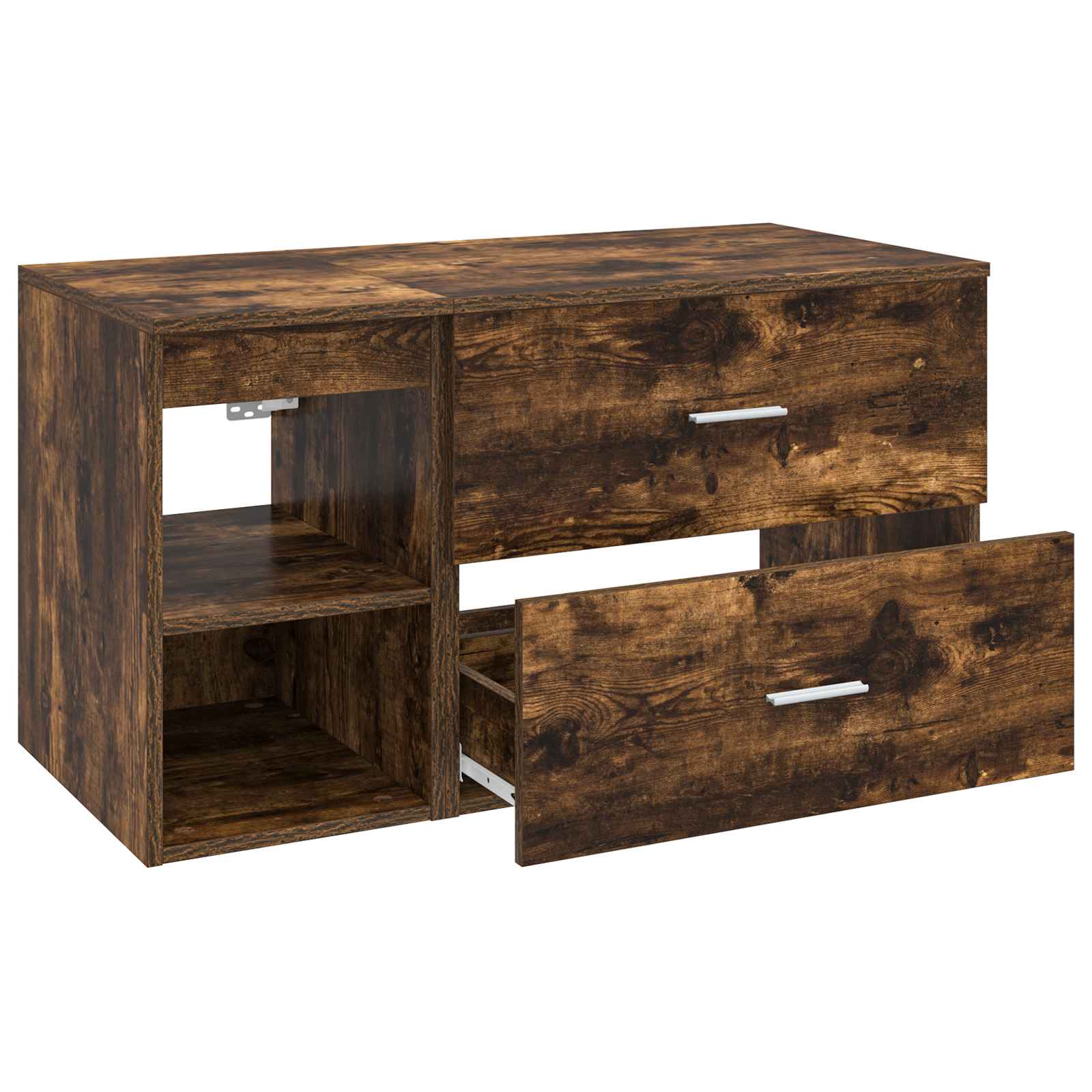 Badezimmermöbel-Set 2 pcs Geräucherte Eiche Holzwerkstoff