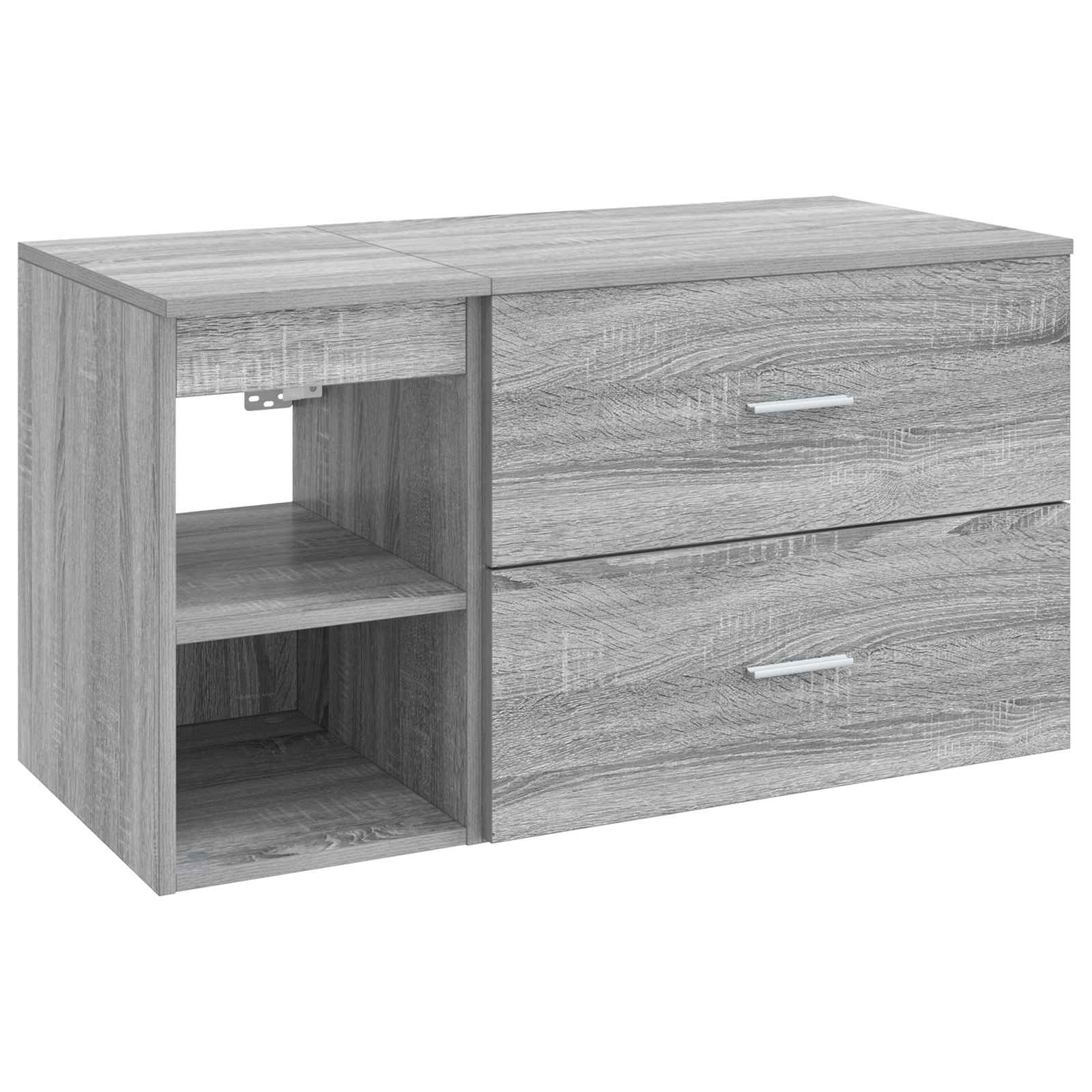 Badezimmermöbel-Set 2 pcs Grau Sonoma Holzwerkstoff