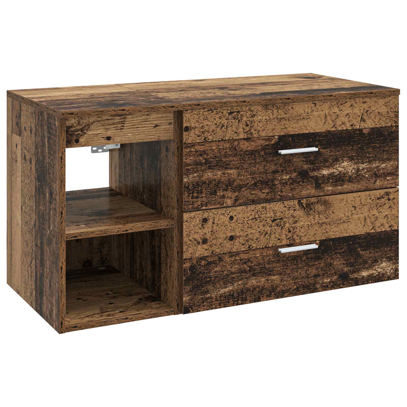 Badezimmermöbel-Set 2 pcs Altholz Holzwerkstoff