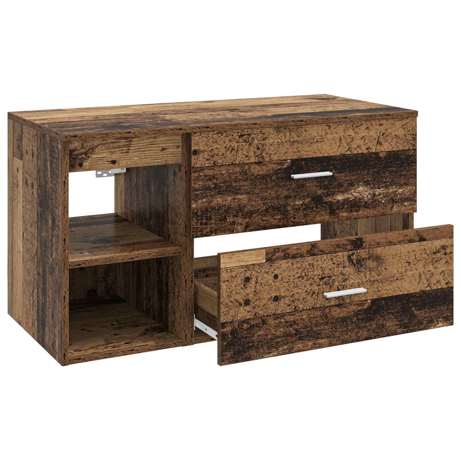 Badezimmermöbel-Set 2 pcs Altholz Holzwerkstoff