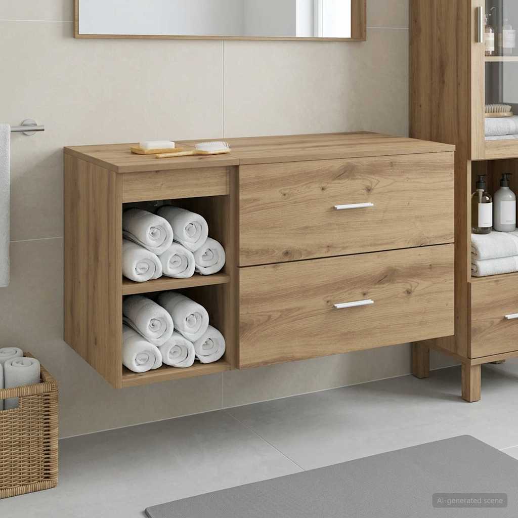 Badezimmermöbel-Set 2 pcs Artisan-Eiche Holzwerkstoff