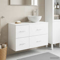 Badezimmermöbel-Set 2 pcs Weiß Holzwerkstoff