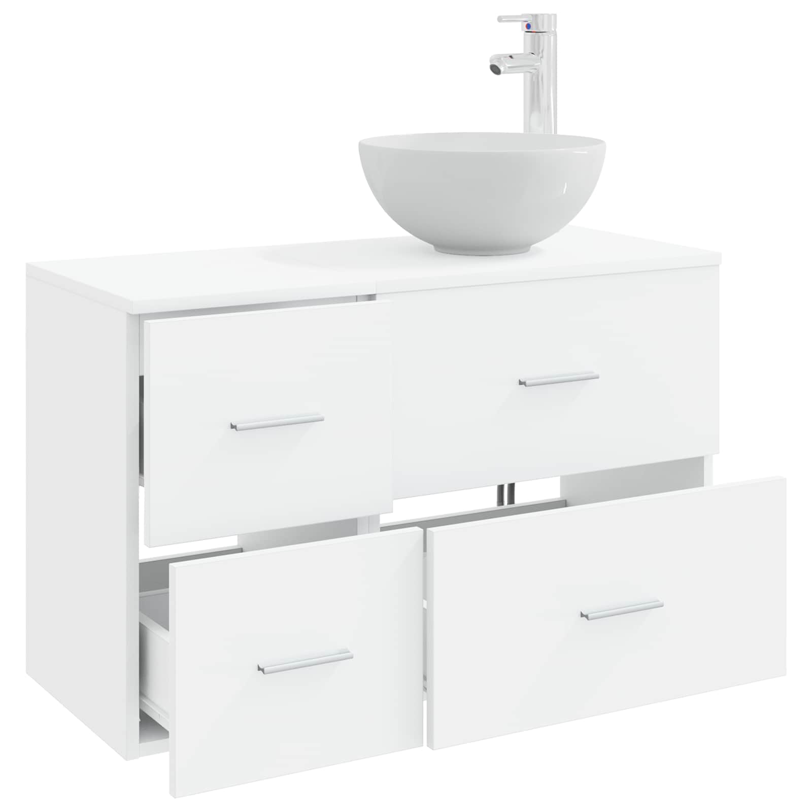 Badezimmermöbel-Set 2 pcs Weiß Holzwerkstoff