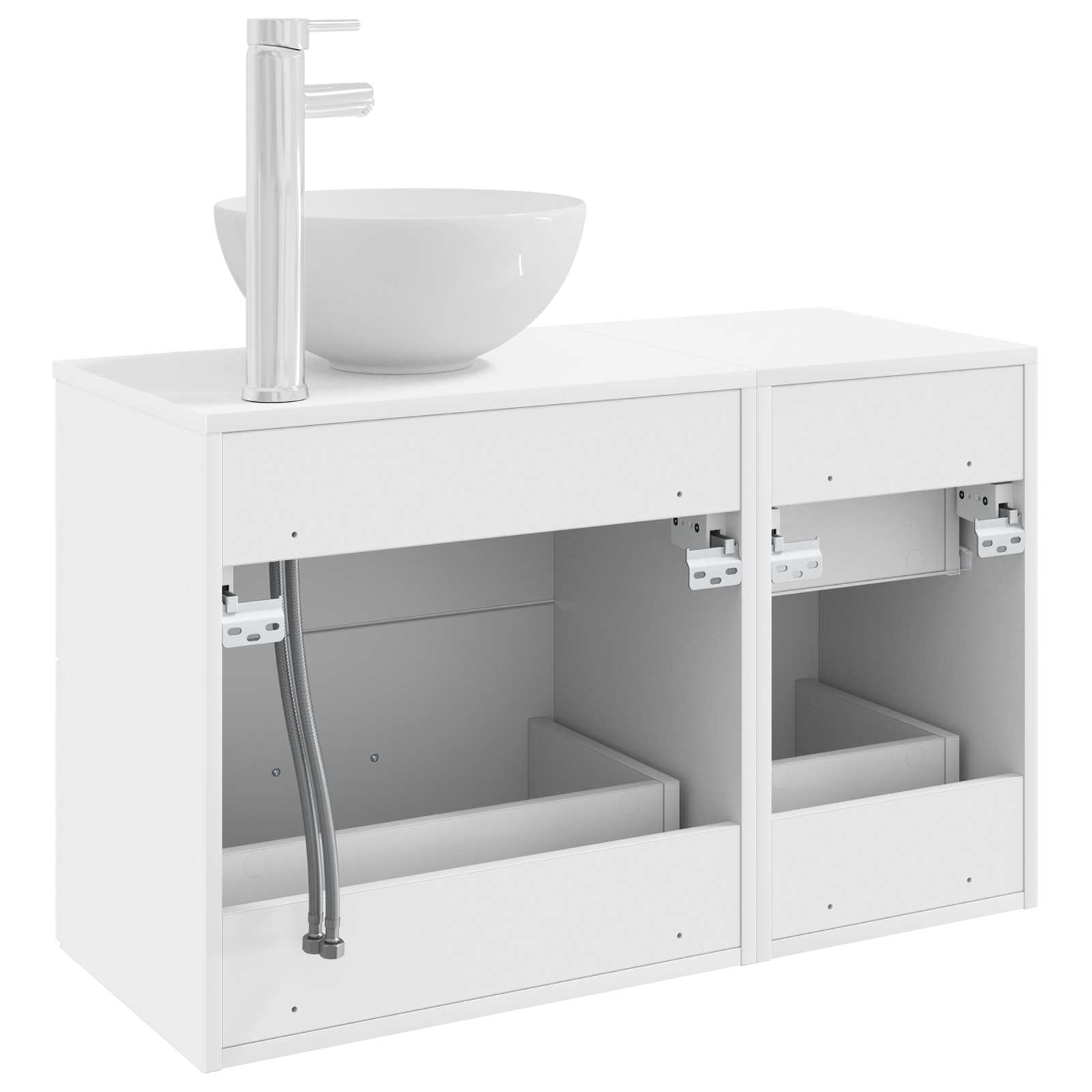 Badezimmermöbel-Set 2 pcs Weiß Holzwerkstoff