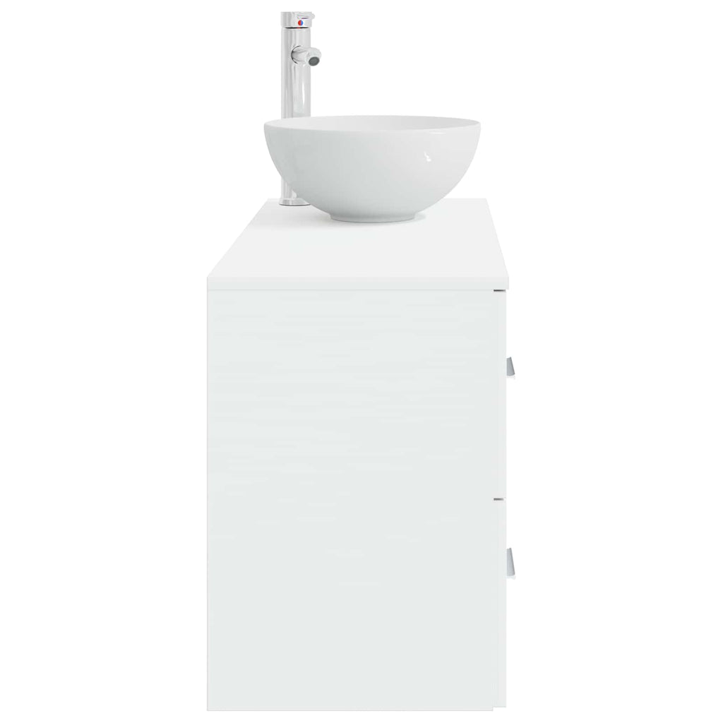 Badezimmermöbel-Set 2 pcs Weiß Holzwerkstoff