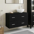 Badezimmermöbel-Set 2 pcs Schwarze Eiche Holzwerkstoff