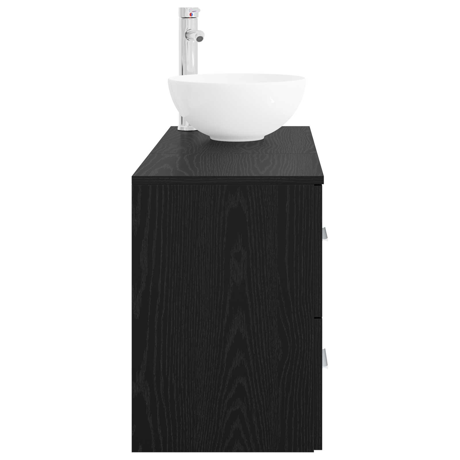 Badezimmermöbel-Set 2 pcs Schwarze Eiche Holzwerkstoff