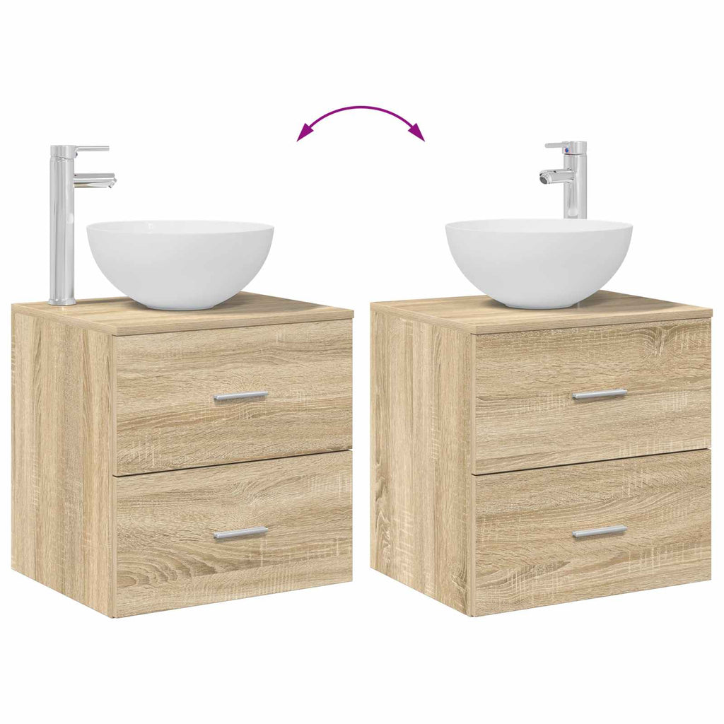 Badezimmermöbel-Set 2 pcs Sonoma-Eiche Holzwerkstoff