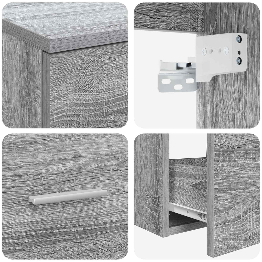 Badezimmermöbel-Set 2 pcs Grau Sonoma Holzwerkstoff