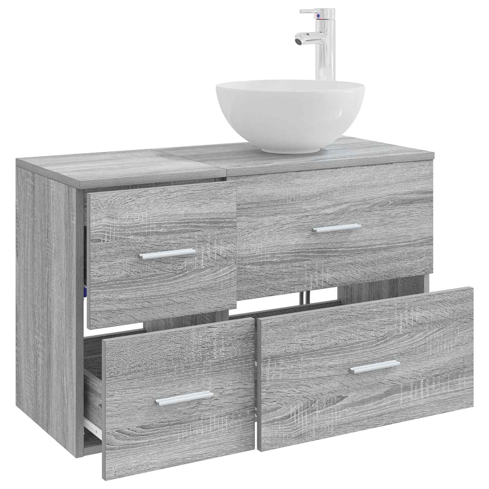 Badezimmermöbel-Set 2 pcs Grau Sonoma Holzwerkstoff