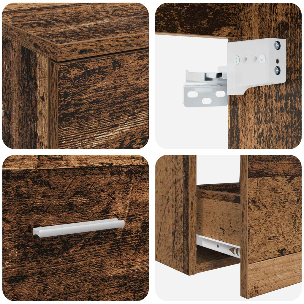 Badezimmermöbel-Set 2 pcs Altholz Holzwerkstoff