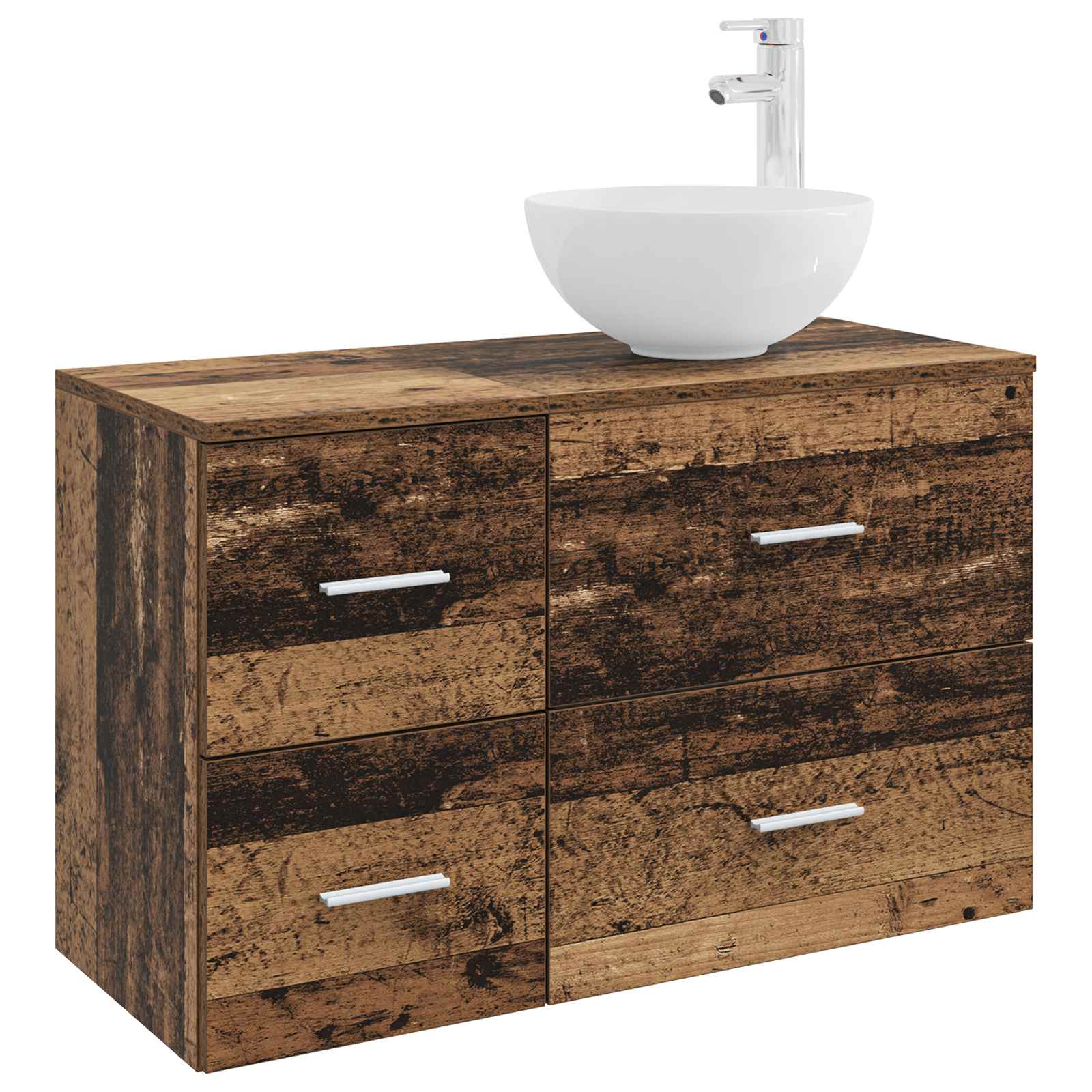 Badezimmermöbel-Set 2 pcs Altholz Holzwerkstoff