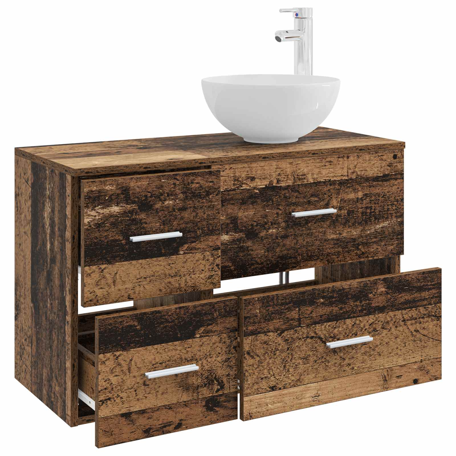 Badezimmermöbel-Set 2 pcs Altholz Holzwerkstoff