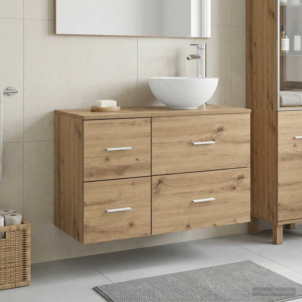 Badezimmermöbel-Set 2 pcs Artisan-Eiche Holzwerkstoff