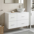 Badezimmermöbel-Set 2 pcs Weiß Holzwerkstoff