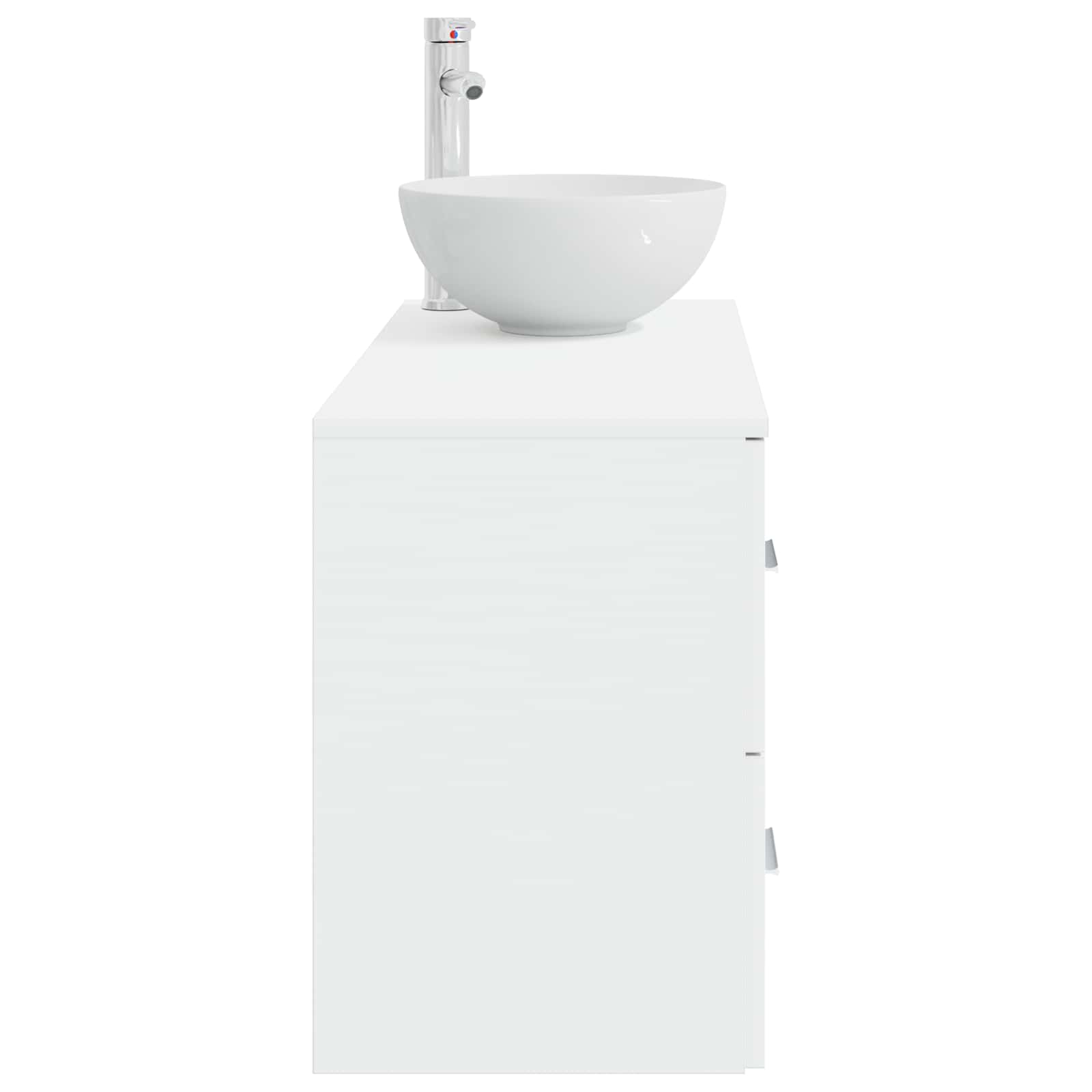 Badezimmermöbel-Set 2 pcs Weiß Holzwerkstoff