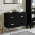 Badezimmermöbel-Set 2 pcs Schwarze Eiche Holzwerkstoff