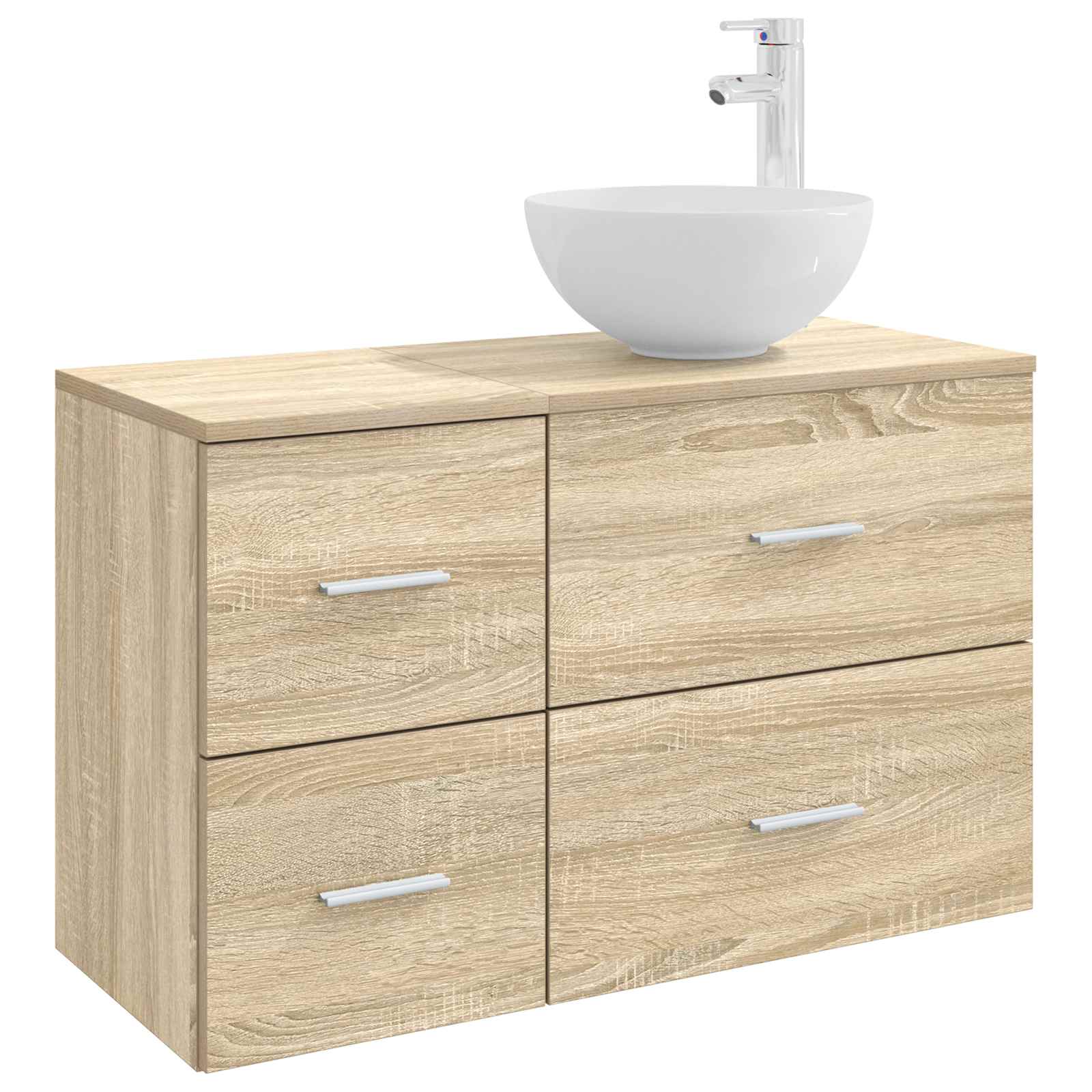 Badezimmermöbel-Set 2 pcs Sonoma-Eiche Holzwerkstoff