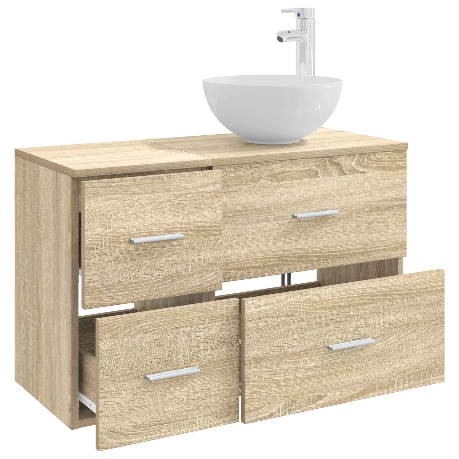 Badezimmermöbel-Set 2 pcs Sonoma-Eiche Holzwerkstoff