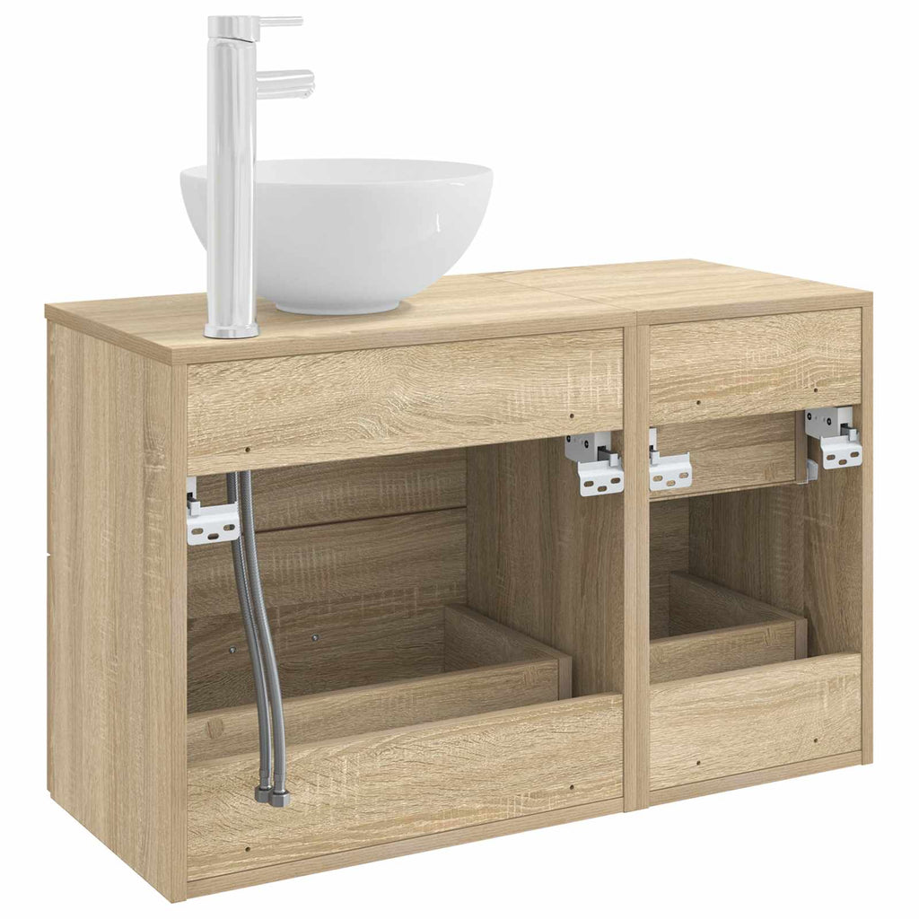 Badezimmermöbel-Set 2 pcs Sonoma-Eiche Holzwerkstoff