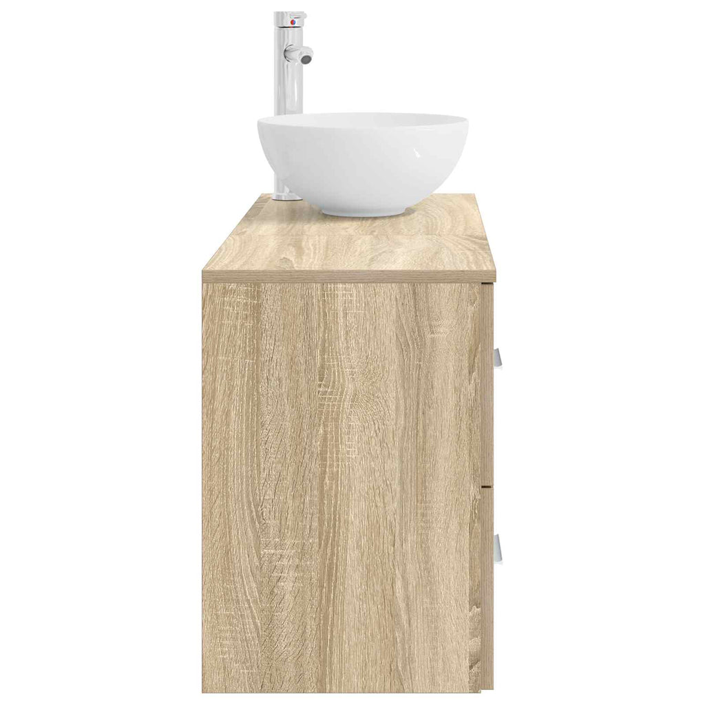 Badezimmermöbel-Set 2 pcs Sonoma-Eiche Holzwerkstoff