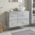 Badezimmermöbel-Set 2 pcs Betongrau Holzwerkstoff