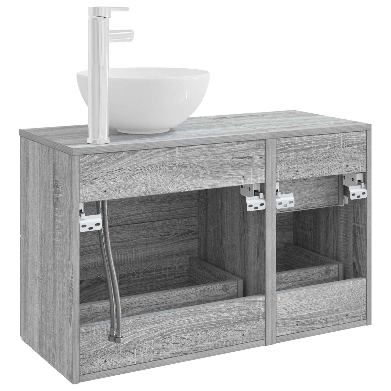 Badezimmermöbel-Set 2 pcs Grau Sonoma Holzwerkstoff