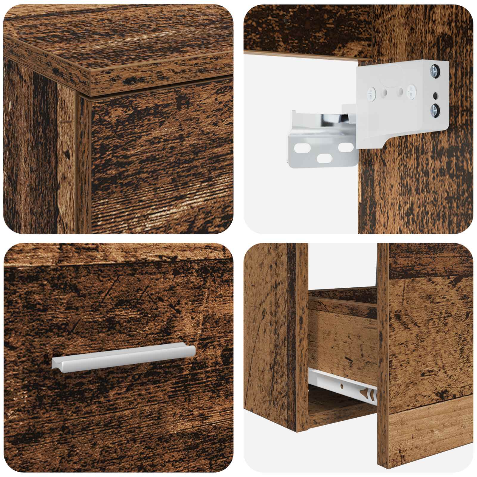 Badezimmermöbel-Set 2 pcs Altholz Holzwerkstoff
