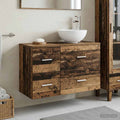 Badezimmermöbel-Set 2 pcs Altholz Holzwerkstoff
