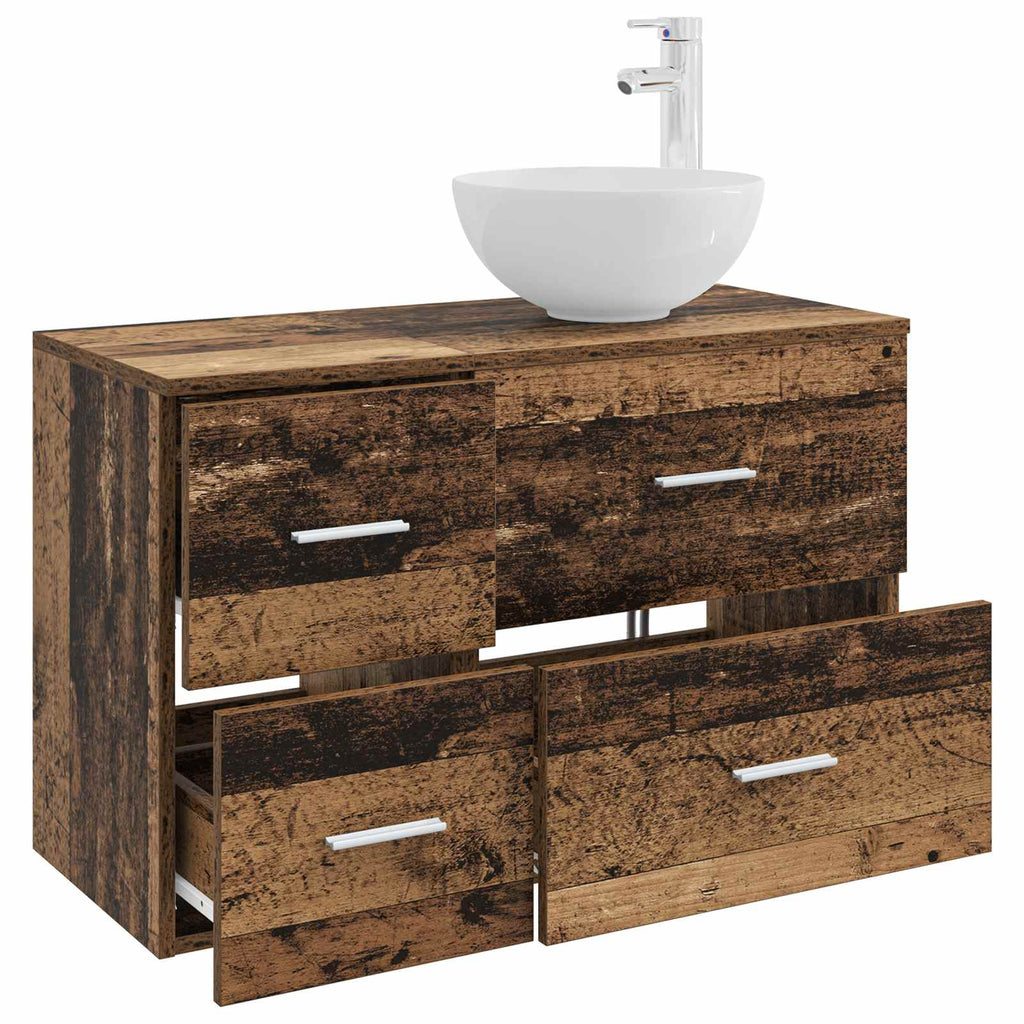 Badezimmermöbel-Set 2 pcs Altholz Holzwerkstoff