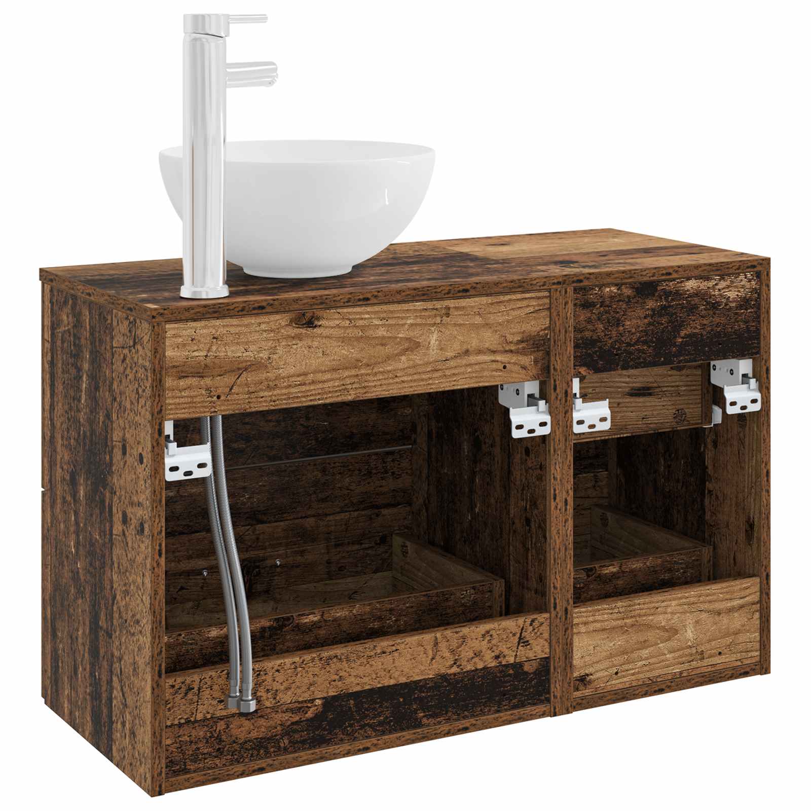 Badezimmermöbel-Set 2 pcs Altholz Holzwerkstoff