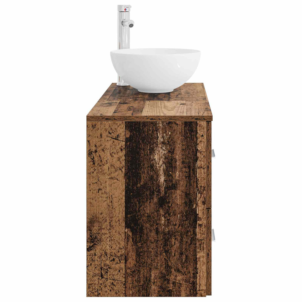 Badezimmermöbel-Set 2 pcs Altholz Holzwerkstoff