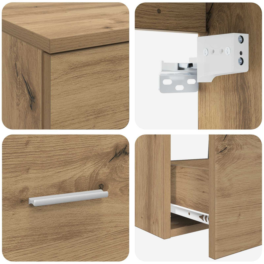 Badezimmermöbel-Set 2 pcs Artisan-Eiche Holzwerkstoff