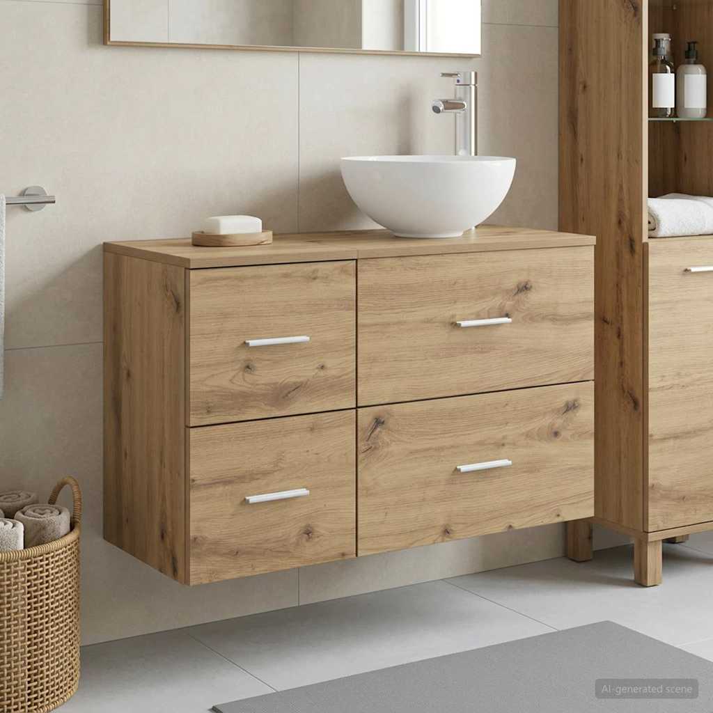 Badezimmermöbel-Set 2 pcs Artisan-Eiche Holzwerkstoff