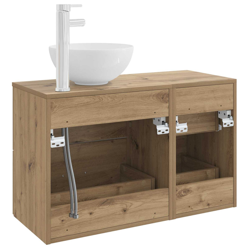 Badezimmermöbel-Set 2 pcs Artisan-Eiche Holzwerkstoff