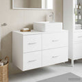 Badezimmermöbel-Set 2 pcs Weiß Holzwerkstoff