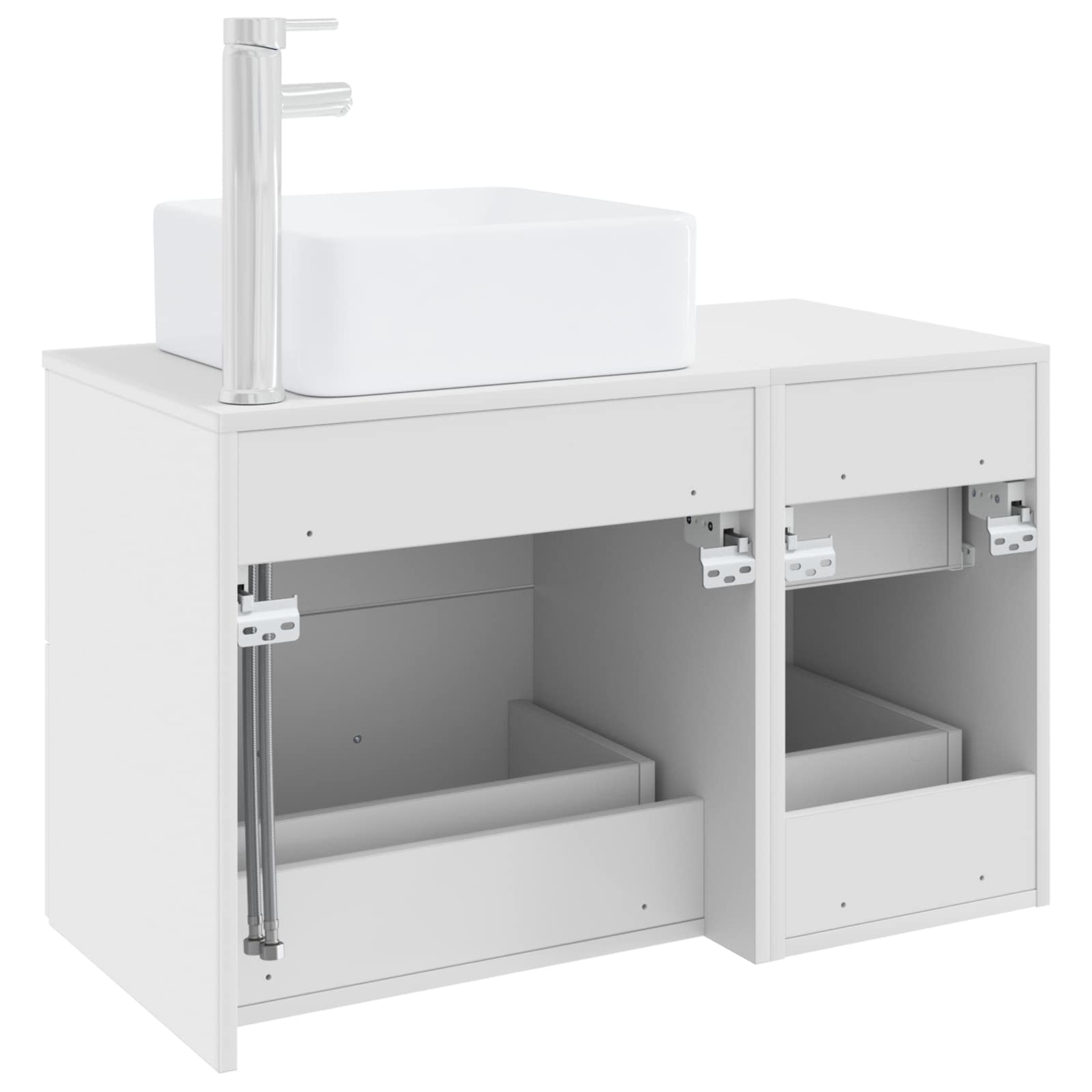 Badezimmermöbel-Set 2 pcs Weiß Holzwerkstoff