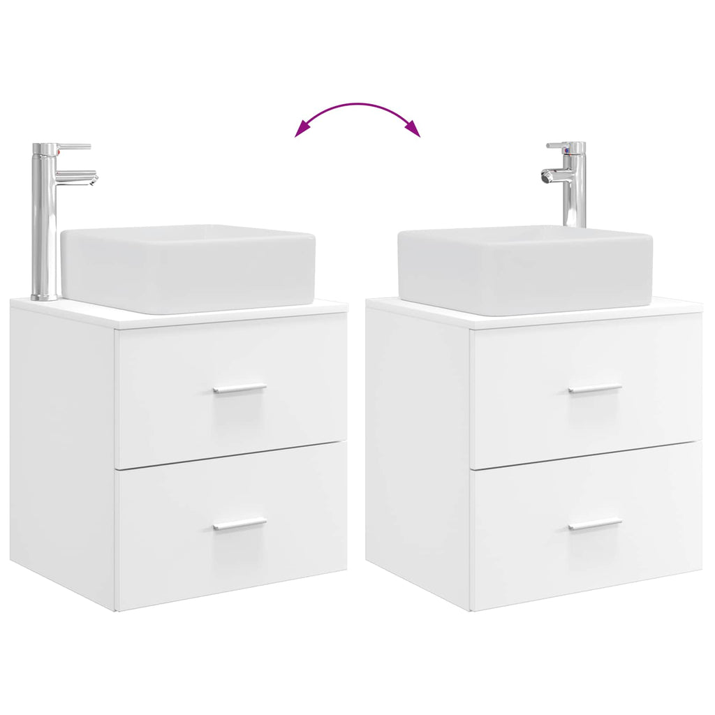 Badezimmermöbel-Set 2 pcs Weiß Holzwerkstoff