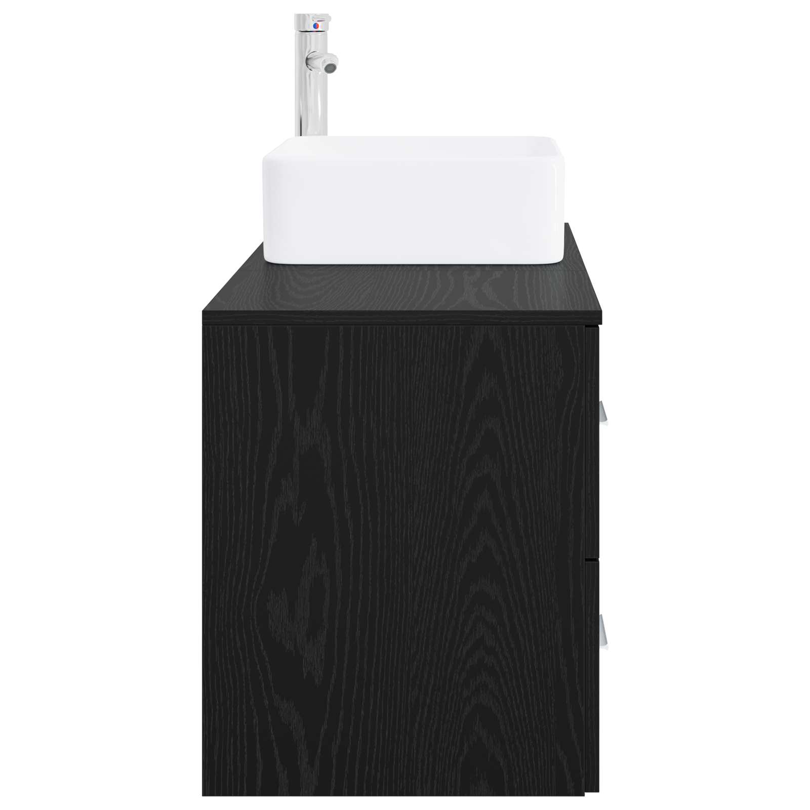 Badezimmermöbel-Set 2 pcs Schwarze Eiche Holzwerkstoff