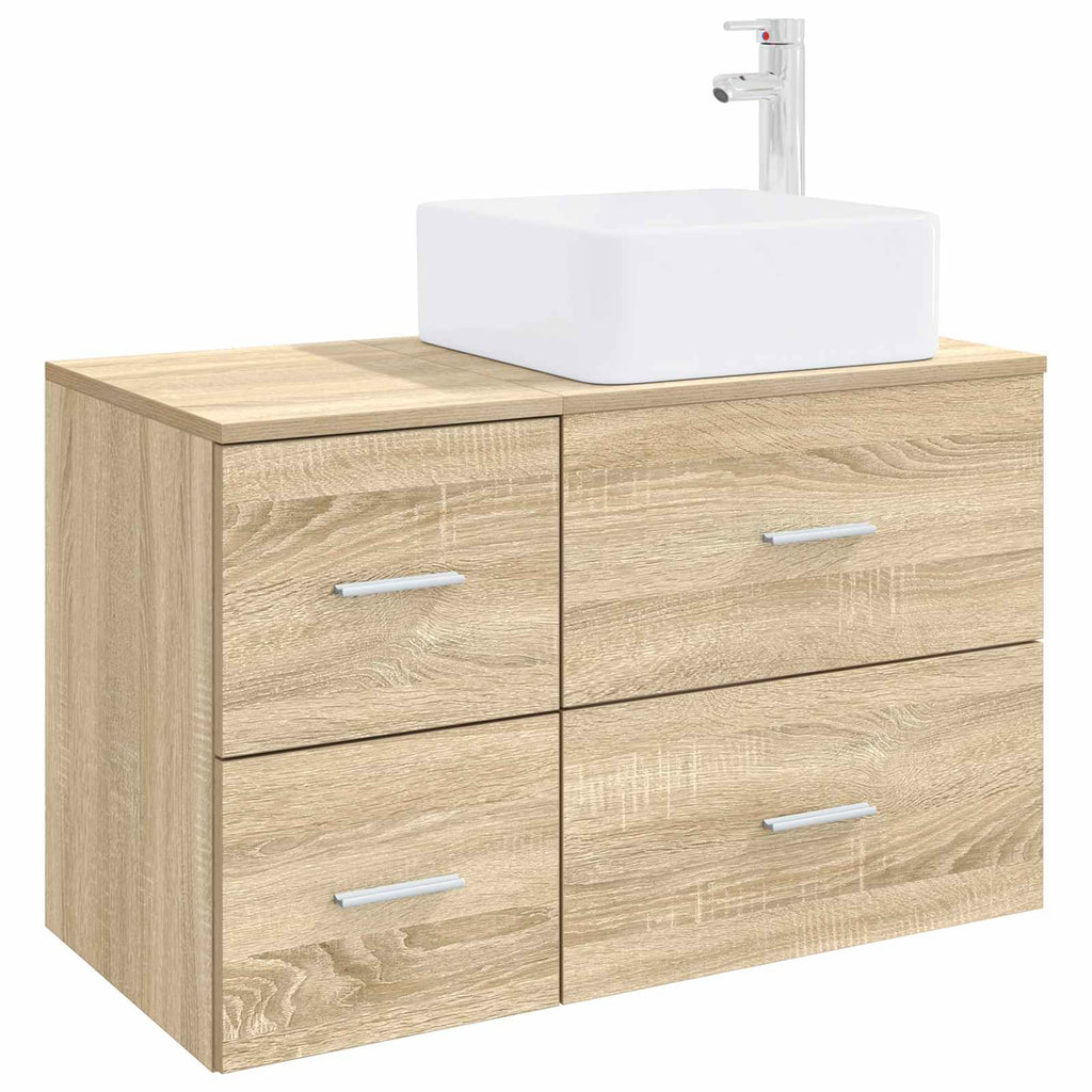 Badezimmermöbel-Set 2 pcs Sonoma-Eiche Holzwerkstoff