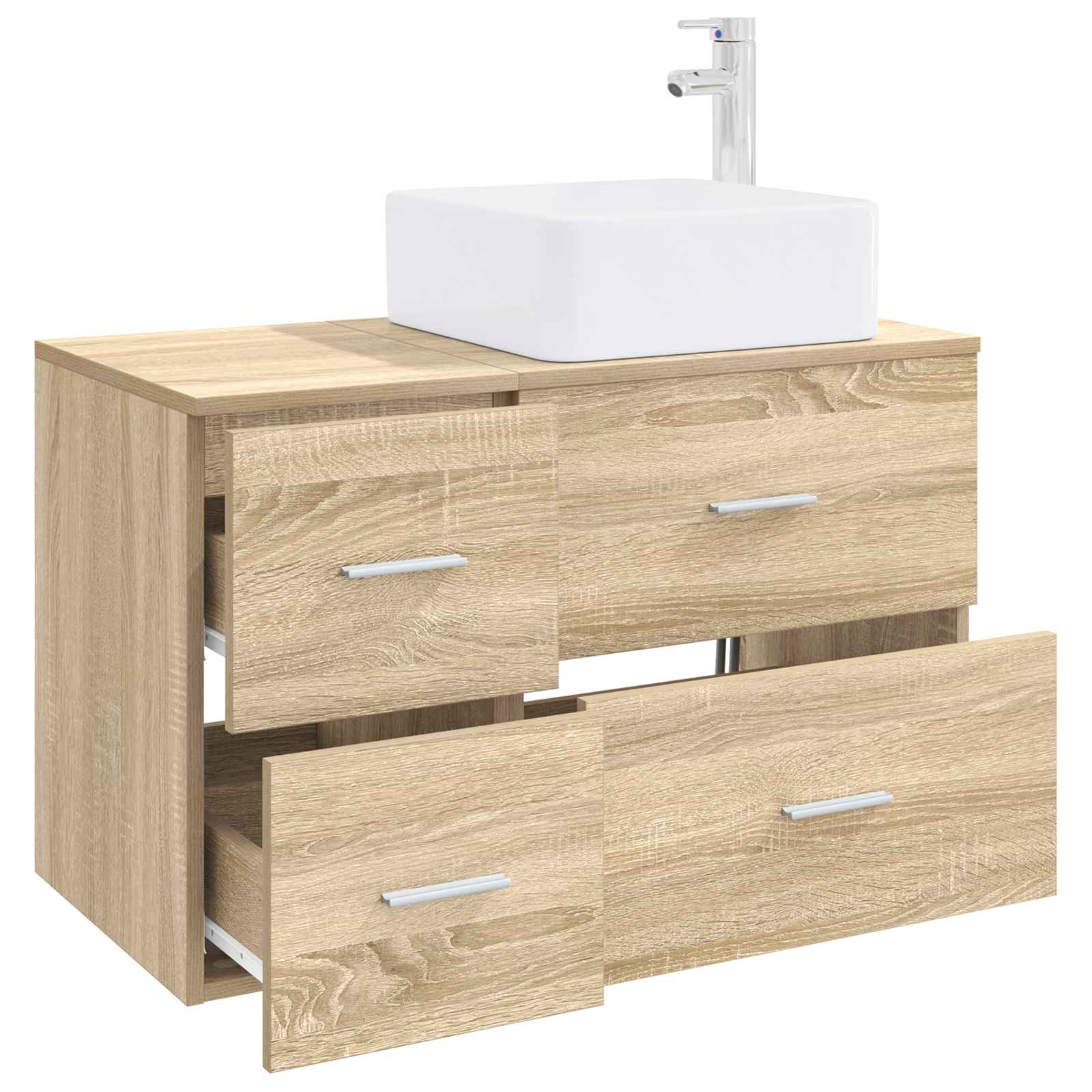 Badezimmermöbel-Set 2 pcs Sonoma-Eiche Holzwerkstoff