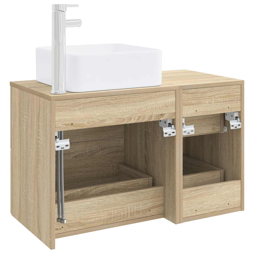 Badezimmermöbel-Set 2 pcs Sonoma-Eiche Holzwerkstoff
