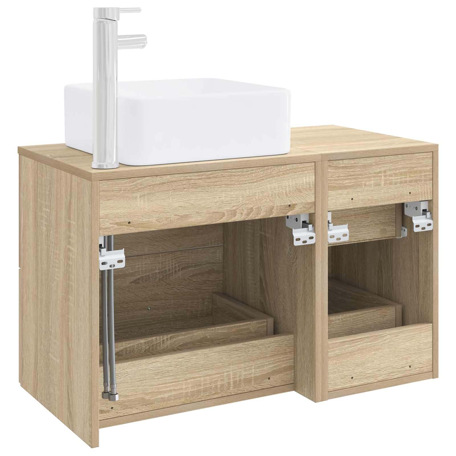 Badezimmermöbel-Set 2 pcs Sonoma-Eiche Holzwerkstoff
