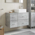 Badezimmermöbel-Set 2 pcs Betongrau Holzwerkstoff
