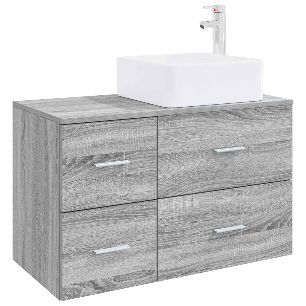 Badezimmermöbel-Set 2 pcs Grau Sonoma Holzwerkstoff