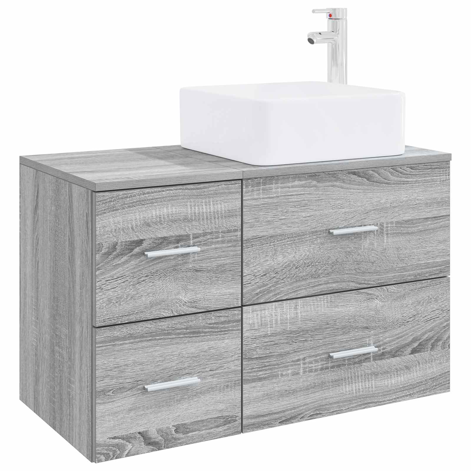 Badezimmermöbel-Set 2 pcs Grau Sonoma Holzwerkstoff