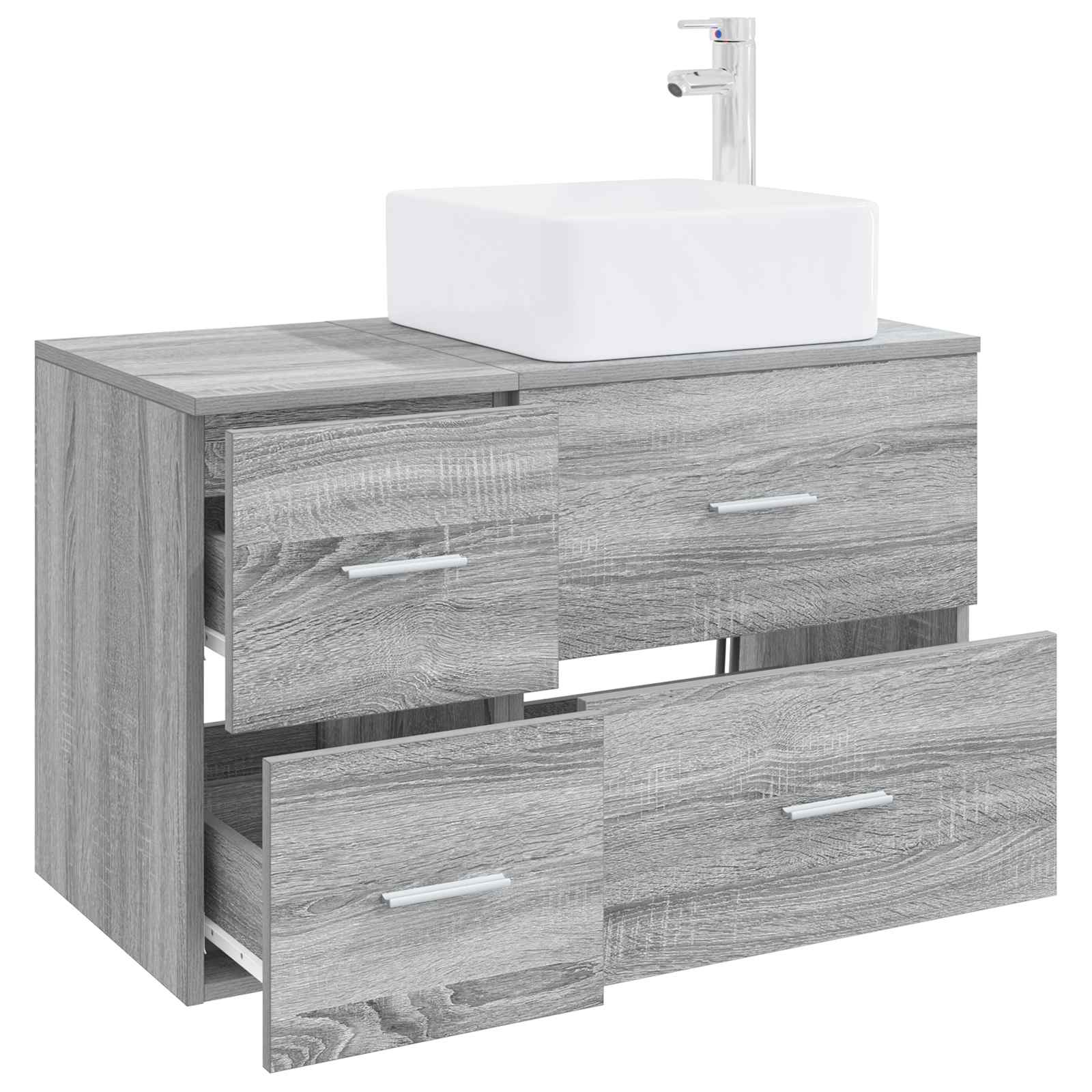 Badezimmermöbel-Set 2 pcs Grau Sonoma Holzwerkstoff