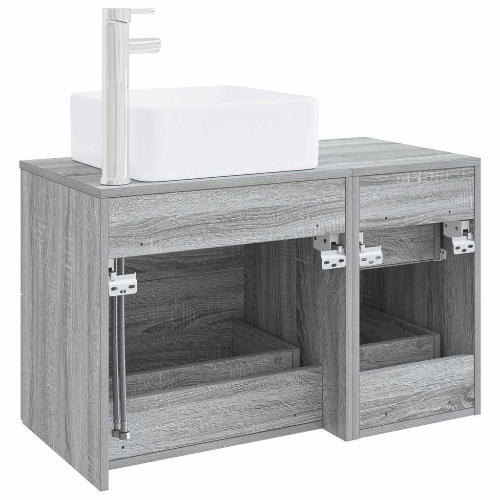 Badezimmermöbel-Set 2 pcs Grau Sonoma Holzwerkstoff