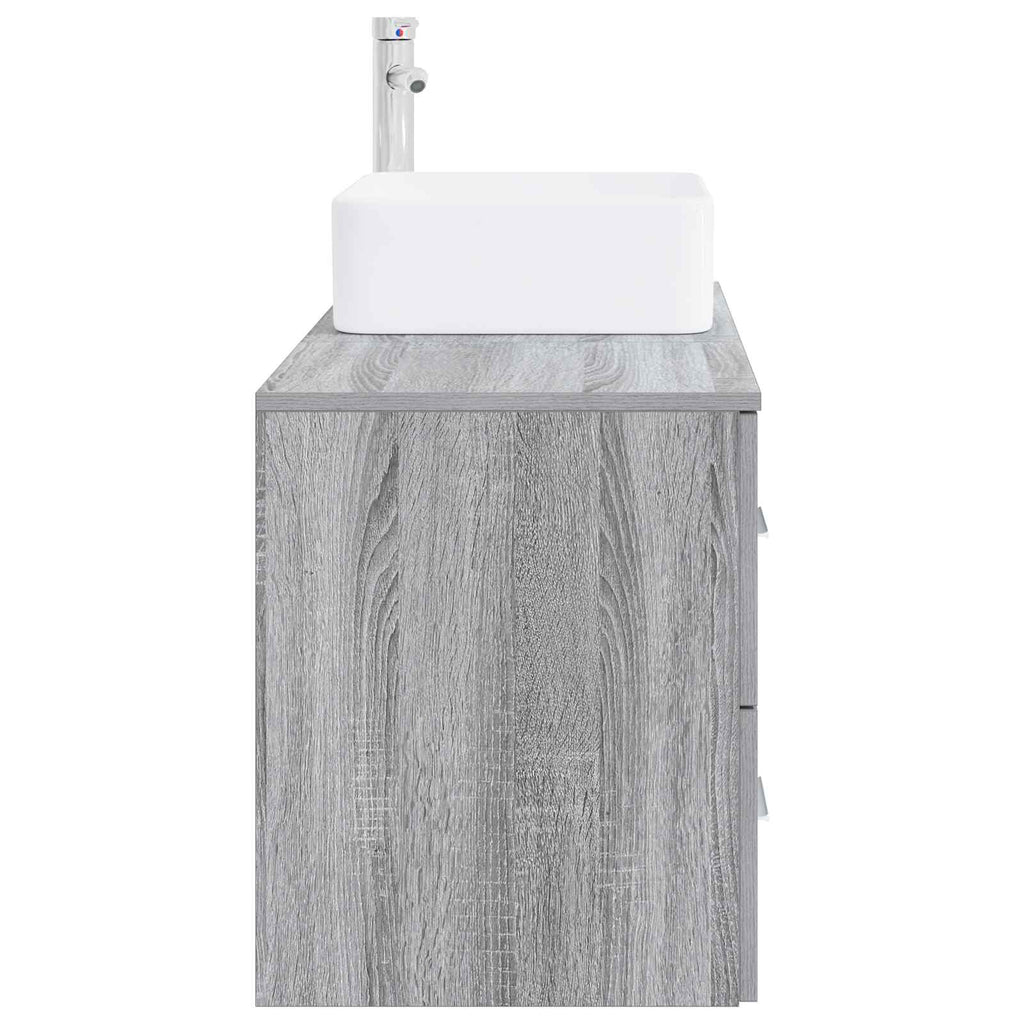 Badezimmermöbel-Set 2 pcs Grau Sonoma Holzwerkstoff